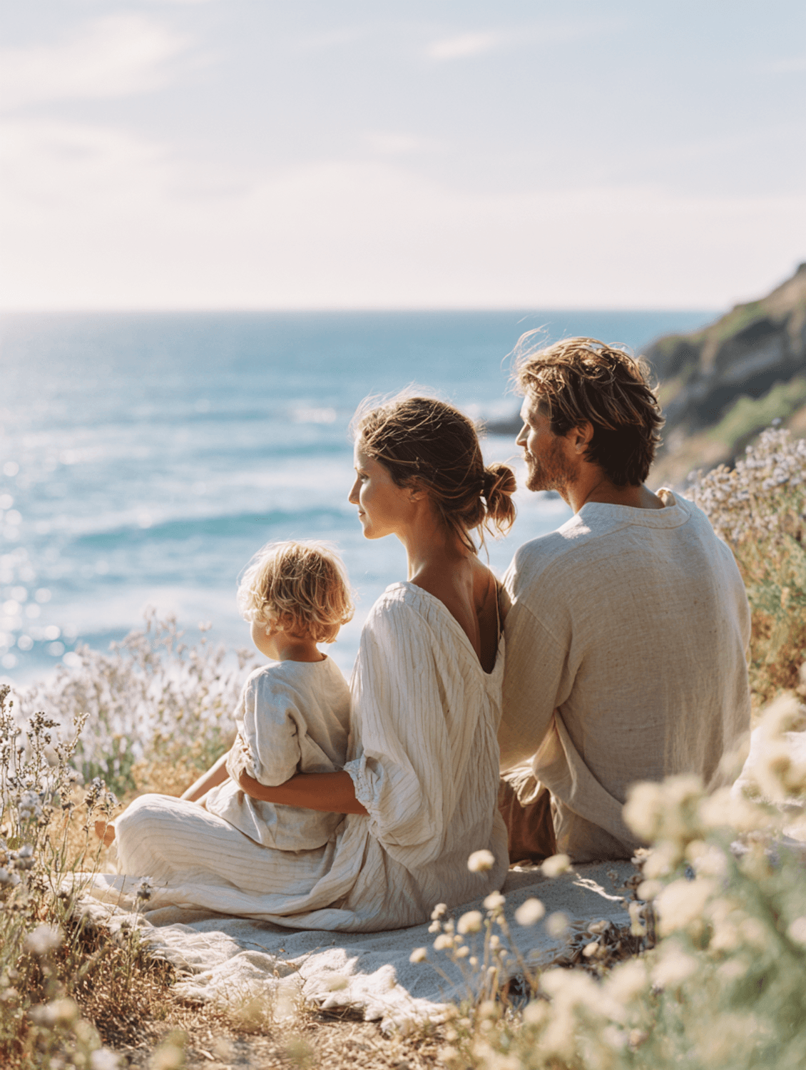 Family photo printed on a clear acrylic panel with brass stand-offs